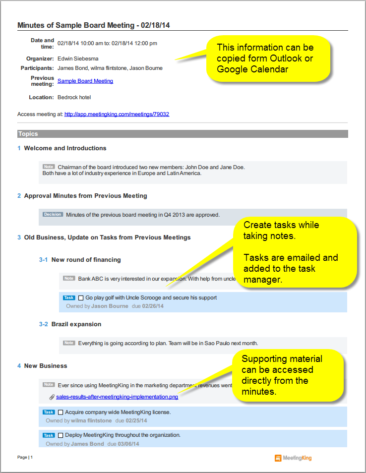 how to write minutes of meeting