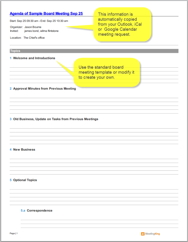 Pdf Version Of Board Meeting Agenda Template Meeting Agenda Meeting Minutes Software