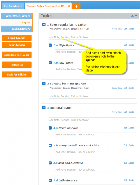 Sample sales meeting agenda template in application Meeting Agenda 