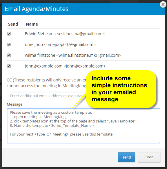 Email Template To Share Minutes Of Meeting