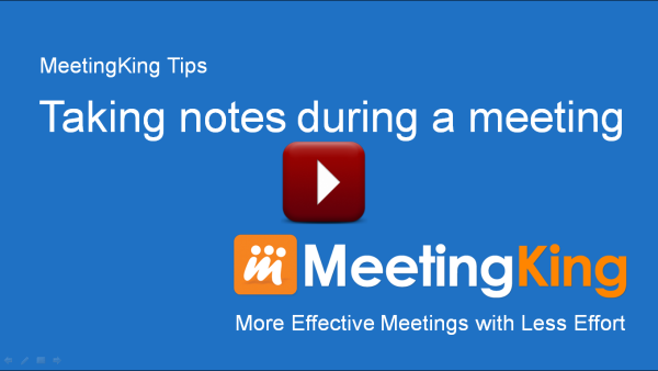Watch video about taking notes during a meeting
