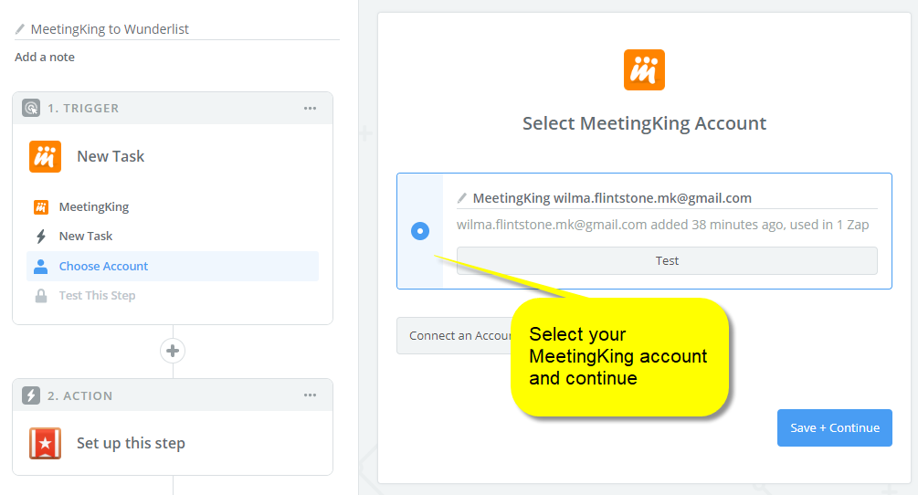 select meetingking account