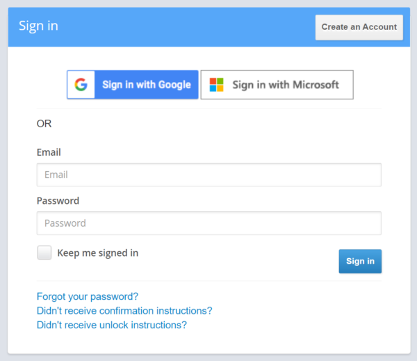 Select the Microsoft button to quickly sign in with your Microsoft account